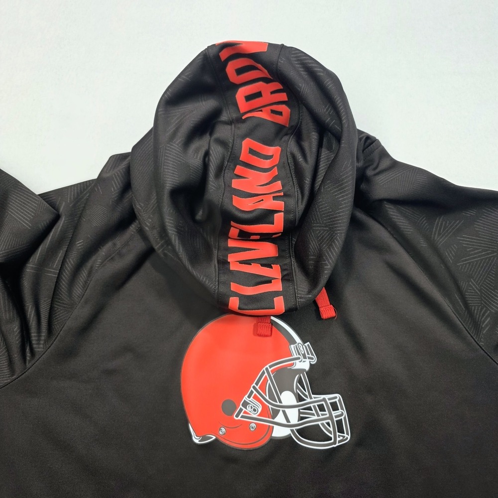 Cleveland Browns Hoodie Mens L‎ Brown Orange Sweatshirt Pullover Graphic Print
